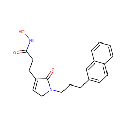 O=C(CCC1=CCN(CCCc2ccc3ccccc3c2)C1=O)NO ZINC000066101396