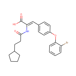 O=C(CCC1CCCC1)N/C(=C\c1ccc(Oc2ccccc2Br)cc1)C(=O)O ZINC000028478030