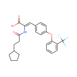 O=C(CCC1CCCC1)N/C(=C\c1ccc(Oc2ccccc2C(F)(F)F)cc1)C(=O)O ZINC000028521011