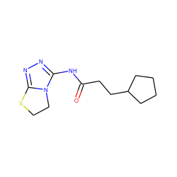 O=C(CCC1CCCC1)Nc1nnc2n1CCS2 ZINC000021110701