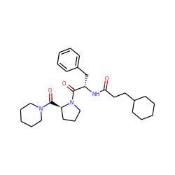 O=C(CCC1CCCCC1)N[C@@H](Cc1ccccc1)C(=O)N1CCC[C@H]1C(=O)N1CCCCC1 ZINC000049793959