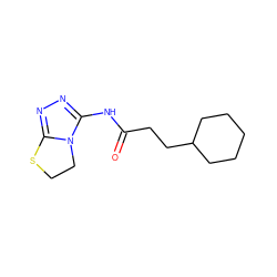 O=C(CCC1CCCCC1)Nc1nnc2n1CCS2 ZINC000016890271