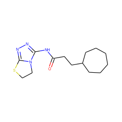 O=C(CCC1CCCCCC1)Nc1nnc2n1CCS2 ZINC000096933427