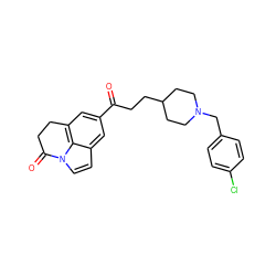 O=C(CCC1CCN(Cc2ccc(Cl)cc2)CC1)c1cc2c3c(ccn3C(=O)CC2)c1 ZINC000066101724