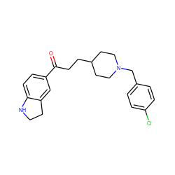 O=C(CCC1CCN(Cc2ccc(Cl)cc2)CC1)c1ccc2c(c1)CCN2 ZINC000013737845