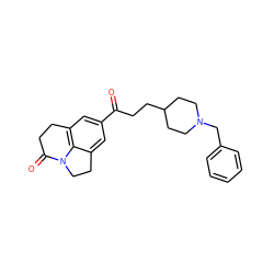 O=C(CCC1CCN(Cc2ccccc2)CC1)c1cc2c3c(c1)CCN3C(=O)CC2 ZINC000034010727