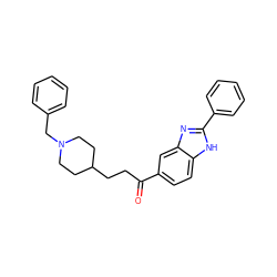 O=C(CCC1CCN(Cc2ccccc2)CC1)c1ccc2[nH]c(-c3ccccc3)nc2c1 ZINC000000606693