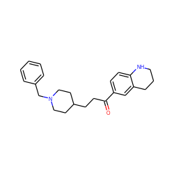 O=C(CCC1CCN(Cc2ccccc2)CC1)c1ccc2c(c1)CCCN2 ZINC000013737850