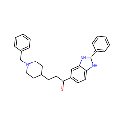 O=C(CCC1CCN(Cc2ccccc2)CC1)c1ccc2c(c1)N[C@H](c1ccccc1)N2 ZINC000066099402