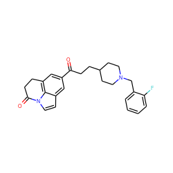 O=C(CCC1CCN(Cc2ccccc2F)CC1)c1cc2c3c(ccn3C(=O)CC2)c1 ZINC000066100479