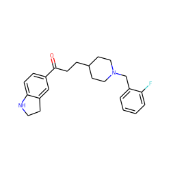 O=C(CCC1CCN(Cc2ccccc2F)CC1)c1ccc2c(c1)CCN2 ZINC000013737840