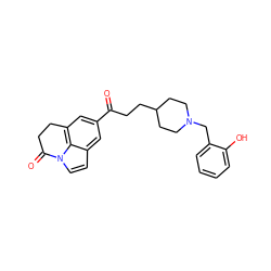 O=C(CCC1CCN(Cc2ccccc2O)CC1)c1cc2c3c(ccn3C(=O)CC2)c1 ZINC000066101735