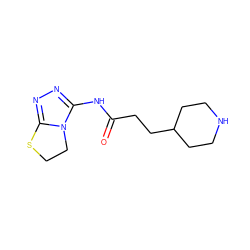 O=C(CCC1CCNCC1)Nc1nnc2n1CCS2 ZINC000096933430