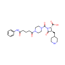 O=C(CCCC(=O)N1CCN(C(=O)N2C(=O)[C@H](CC3CCNCC3)[C@H]2C(=O)O)CC1)Nc1ccccc1 ZINC000026292058