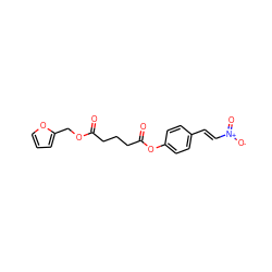 O=C(CCCC(=O)Oc1ccc(/C=C/[N+](=O)[O-])cc1)OCc1ccco1 ZINC000026187181