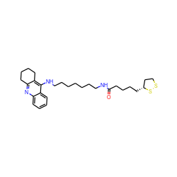 O=C(CCCC[C@@H]1CCSS1)NCCCCCCCNc1c2c(nc3ccccc13)CCCC2 ZINC000013607684