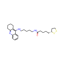 O=C(CCCC[C@@H]1CCSS1)NCCCCCNc1c2c(nc3ccccc13)CCCC2 ZINC000013607675