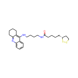 O=C(CCCC[C@@H]1CCSS1)NCCCCNc1c2c(nc3ccccc13)CCCC2 ZINC000013607668