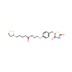 O=C(CCCC[C@@H]1CCSS1)NCCOc1ccc(C[C@@H]2SC(=O)NC2=O)cc1 ZINC000027646354