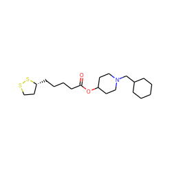 O=C(CCCC[C@@H]1CCSS1)OC1CCN(CC2CCCCC2)CC1 ZINC000095585477