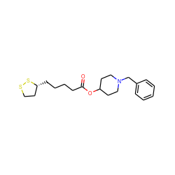 O=C(CCCC[C@@H]1CCSS1)OC1CCN(Cc2ccccc2)CC1 ZINC000095584500