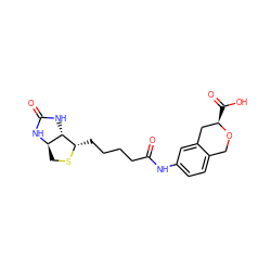 O=C(CCCC[C@@H]1SC[C@H]2NC(=O)N[C@@H]21)Nc1ccc2c(c1)C[C@@H](C(=O)O)OC2 ZINC000062179010