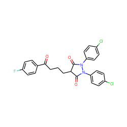 O=C(CCCC1C(=O)N(c2ccc(Cl)cc2)N(c2ccc(Cl)cc2)C1=O)c1ccc(F)cc1 ZINC000028521053