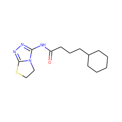 O=C(CCCC1CCCCC1)Nc1nnc2n1CCS2 ZINC000096933428