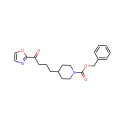 O=C(CCCC1CCN(C(=O)OCc2ccccc2)CC1)c1ncco1 ZINC000029126093