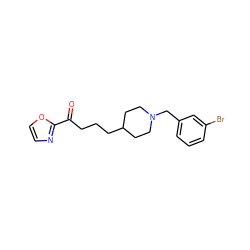 O=C(CCCC1CCN(Cc2cccc(Br)c2)CC1)c1ncco1 ZINC000029126471