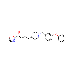 O=C(CCCC1CCN(Cc2cccc(Oc3ccccc3)c2)CC1)c1ncco1 ZINC000035261443