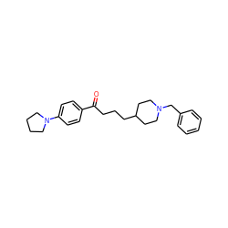 O=C(CCCC1CCN(Cc2ccccc2)CC1)c1ccc(N2CCCC2)cc1 ZINC000013738623