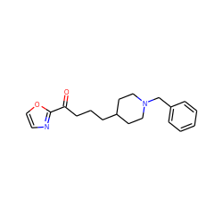 O=C(CCCC1CCN(Cc2ccccc2)CC1)c1ncco1 ZINC000029126094