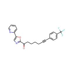 O=C(CCCCC#Cc1ccc(C(F)(F)F)cc1)c1ncc(-c2ccccn2)o1 ZINC000014979995