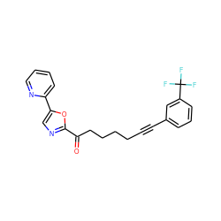 O=C(CCCCC#Cc1cccc(C(F)(F)F)c1)c1ncc(-c2ccccn2)o1 ZINC000014979992