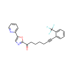 O=C(CCCCC#Cc1ccccc1C(F)(F)F)c1ncc(-c2ccccn2)o1 ZINC000014979989