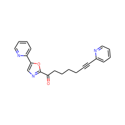 O=C(CCCCC#Cc1ccccn1)c1ncc(-c2ccccn2)o1 ZINC000014979955