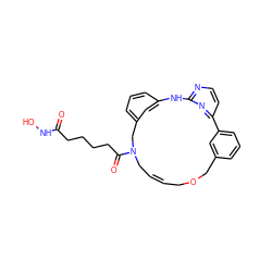 O=C(CCCCC(=O)N1C/C=C/COCc2cccc(c2)-c2ccnc(n2)Nc2cccc(c2)C1)NO ZINC000299857200