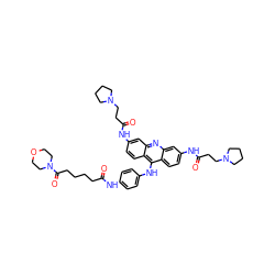 O=C(CCCCC(=O)N1CCOCC1)Nc1ccc(Nc2c3ccc(NC(=O)CCN4CCCC4)cc3nc3cc(NC(=O)CCN4CCCC4)ccc23)cc1 ZINC000095606516