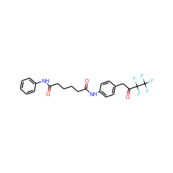 O=C(CCCCC(=O)Nc1ccc(CC(=O)C(F)(F)C(F)(F)F)cc1)Nc1ccccc1 ZINC001772620568