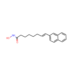 O=C(CCCCC/C=C/c1ccc2ccccc2c1)NO ZINC000013474418