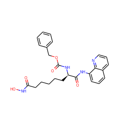 O=C(CCCCC[C@@H](NC(=O)OCc1ccccc1)C(=O)Nc1cccc2cccnc12)NO ZINC000027087283