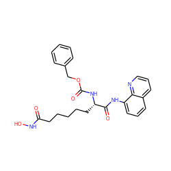 O=C(CCCCC[C@H](NC(=O)OCc1ccccc1)C(=O)Nc1cccc2cccnc12)NO ZINC000027087290