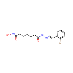 O=C(CCCCCC(=O)NN/C=C/c1ccccc1Br)NO ZINC000045506481