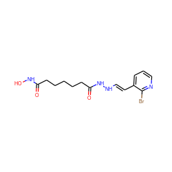 O=C(CCCCCC(=O)NN/C=C/c1cccnc1Br)NO ZINC000040685392