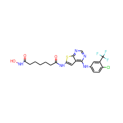 O=C(CCCCCC(=O)Nc1cc2c(Nc3ccc(Cl)c(C(F)(F)F)c3)ncnc2s1)NO ZINC000299831840