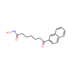 O=C(CCCCCC(=O)c1ccc2ccccc2c1)NO ZINC000013474402