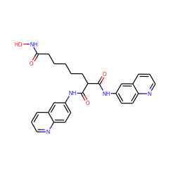 O=C(CCCCCC(C(=O)Nc1ccc2ncccc2c1)C(=O)Nc1ccc2ncccc2c1)NO ZINC000027085568