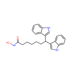 O=C(CCCCCC(c1c[nH]c2ccccc12)c1c[nH]c2ccccc12)NO ZINC000043010733