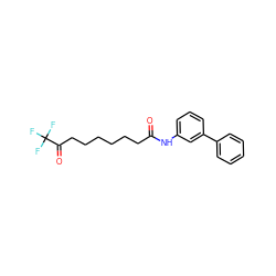 O=C(CCCCCCC(=O)C(F)(F)F)Nc1cccc(-c2ccccc2)c1 ZINC000013860585